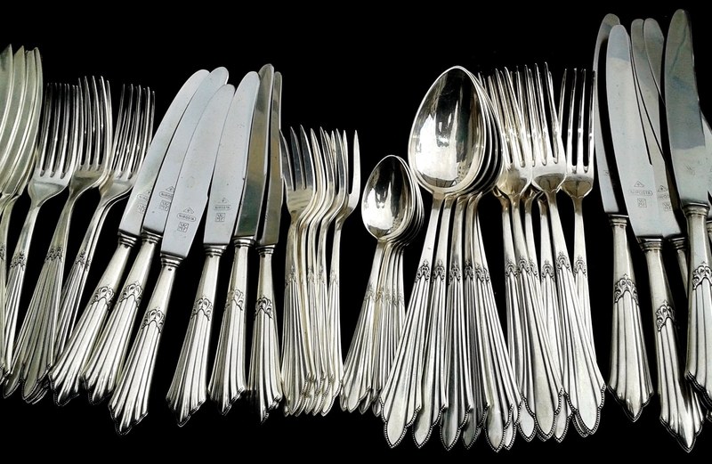 cutlery panel cutlery knife forks spoon silverware 4k