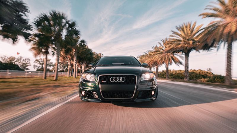 audi, car, front view, movement, 4k