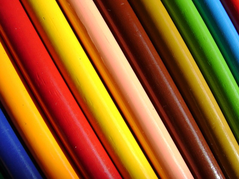 colors color pencil rainbow 4k