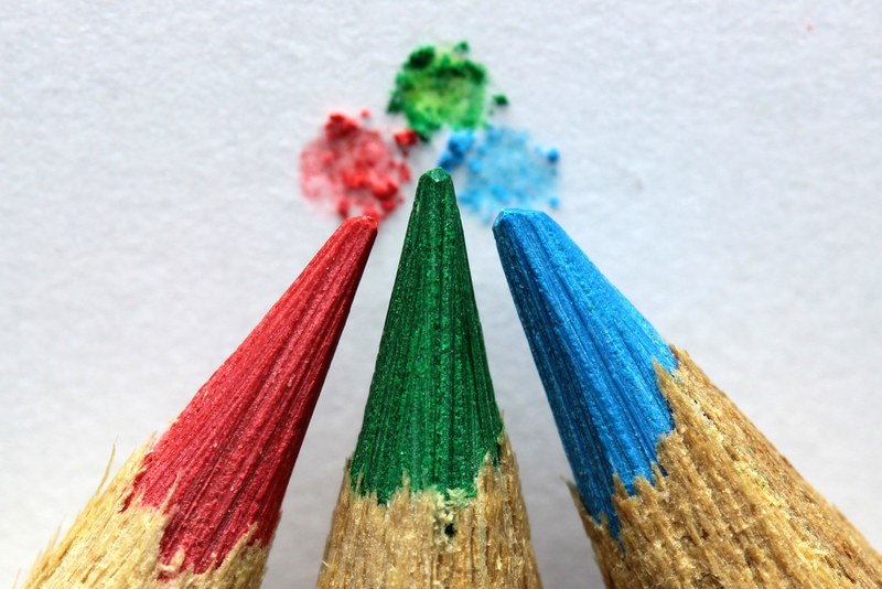 color crayons colored to color painting red blue 4k