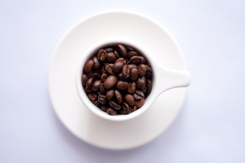 coffee beans cup plate saucer caffeine coffee 4k