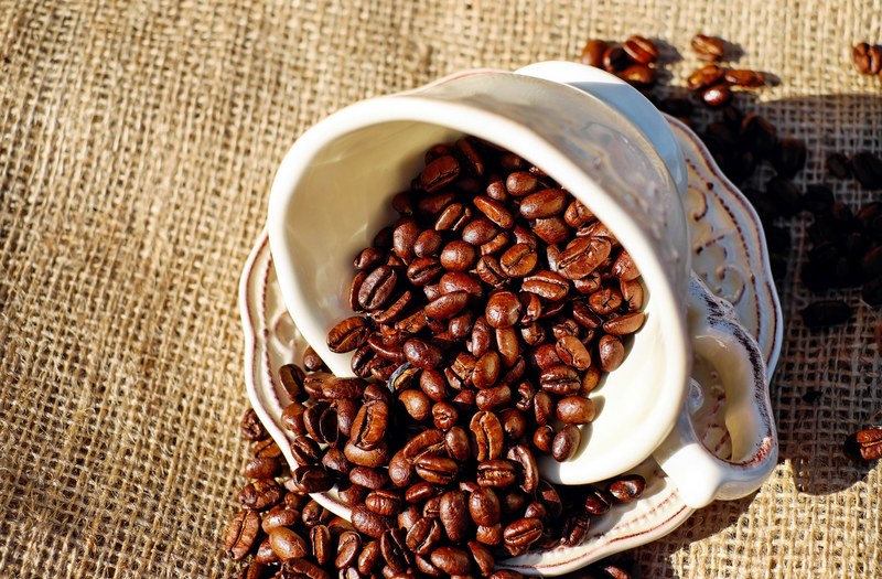 coffee coffee cup porcelain coffee beans beans 4k