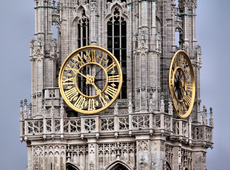 clock tower church cathedral cathedral of our lady 4k