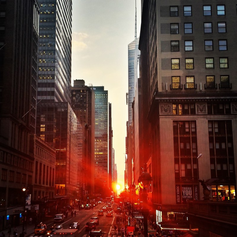 city manhattan sunset town buildings skyscrapers 4k