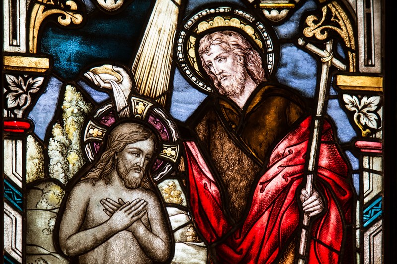 church window baptism sacrament glass window 4k