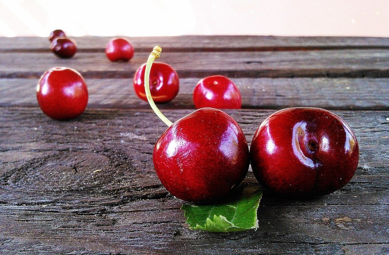 cherries fruit red sweet cherry fresh organic 4k