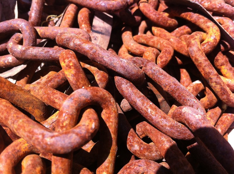 chain chains iron hard metal link steel rust 4k