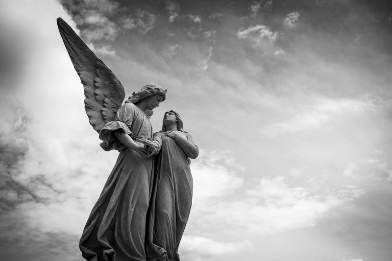 cemetery peace marble angel sculpture figure love 4k