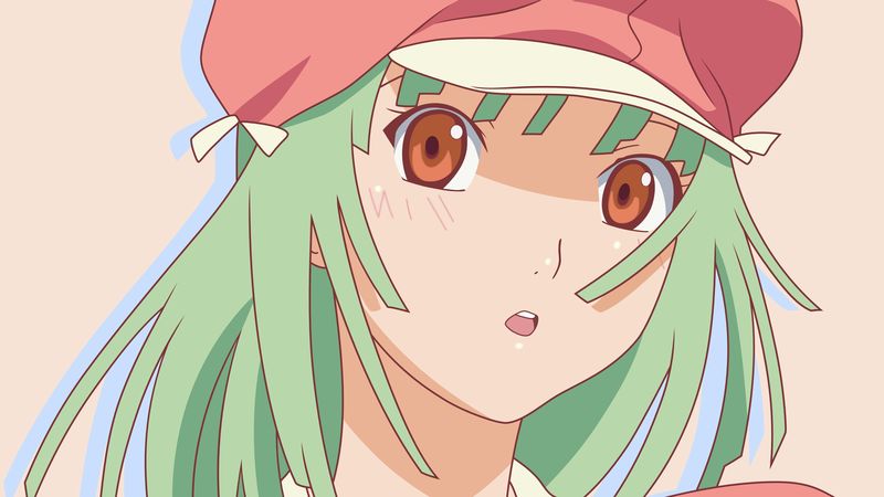 girl, hair, green, hat, surprise, 4k