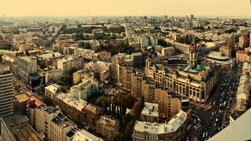city, buildings, sky, height, 4k
