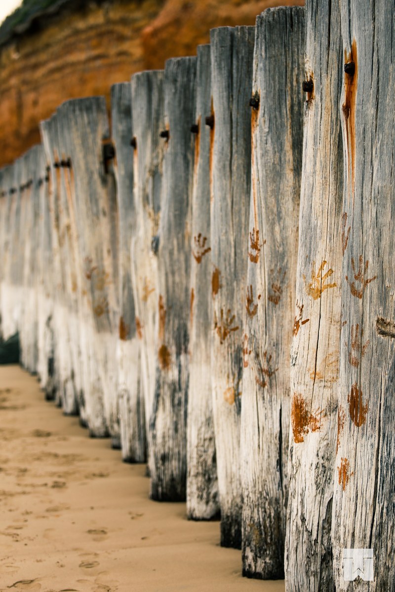 breakwater poles beach wood anglesea victoria 4k