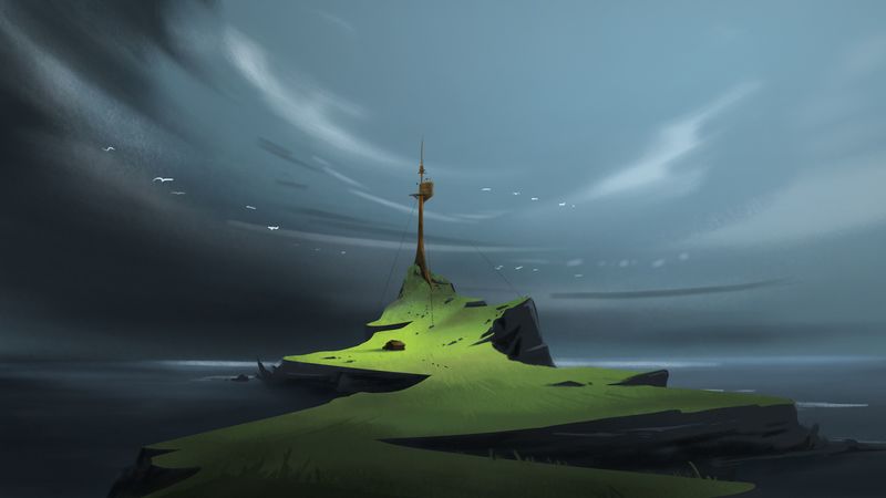 cliff, coast, structure, art, 4k