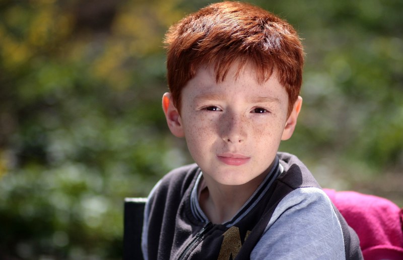 boy red hair freckles portrait beauty 4k