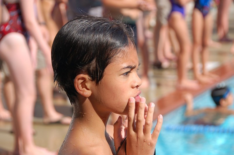 boy child thinking swimming swim meet pensive 4k