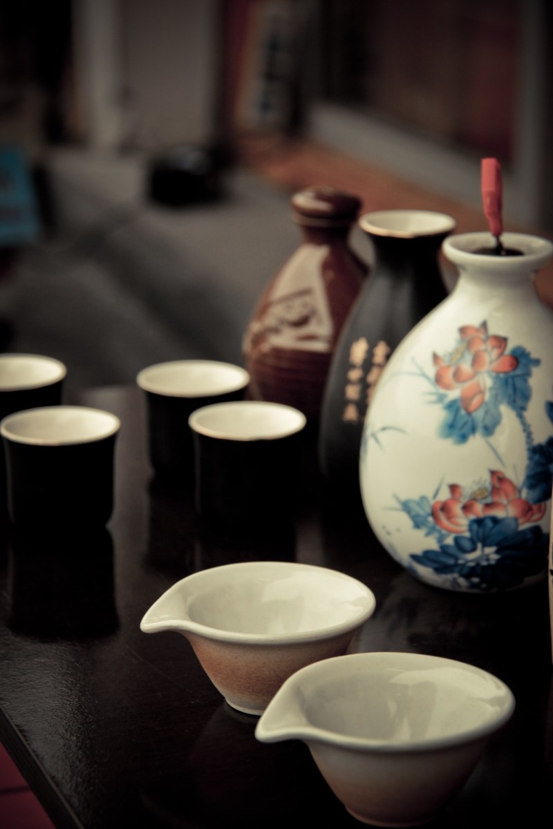 bottle cup ancient costume wine lotus elegant 4k