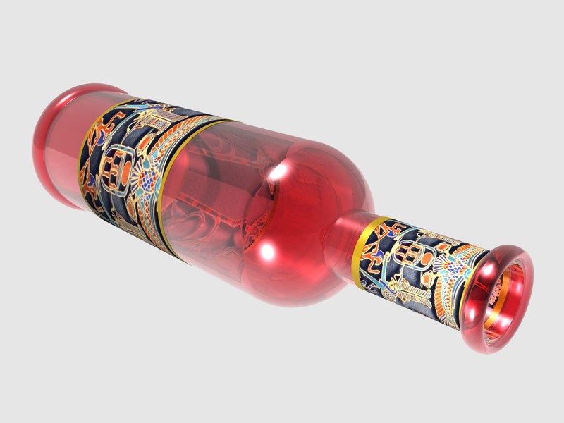 bottle wine label glass red empty 4k