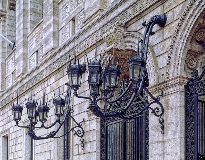boston public library architectural detail facade 4k