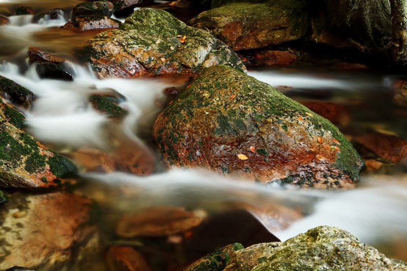 blur blurred cascade fall flow flowing forest 4k