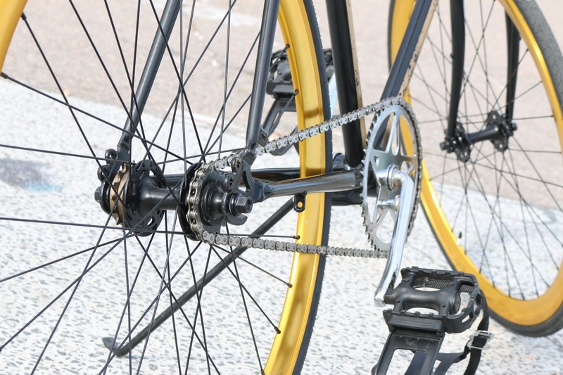 bicycle gear golden hipster chain pedal impeller 4k