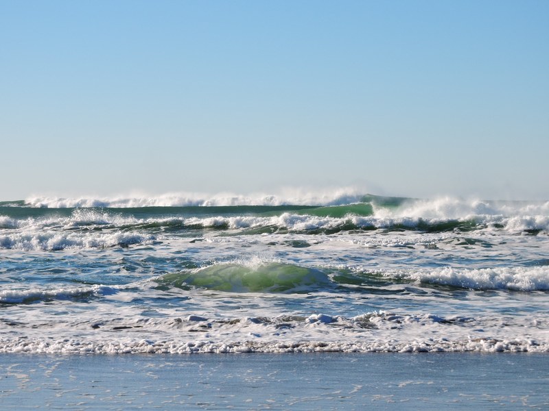 beach waves ocean pacific water oregon coast sea 4k