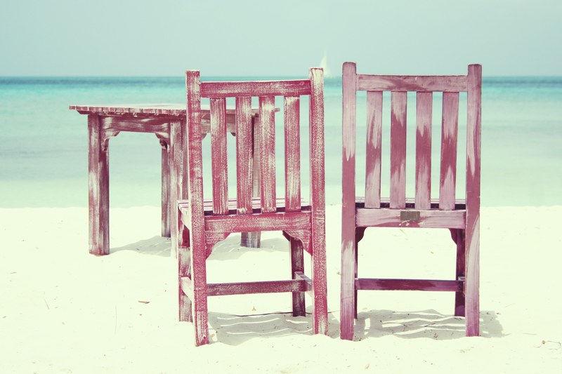 beach chairs sun sea summer holiday rest 4k