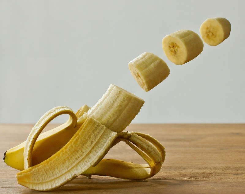 banana fruit manipulation studio yellow healthy 4k