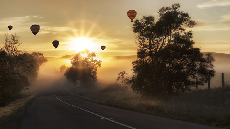 balloon hot air landscape hot air balloon sky 4k