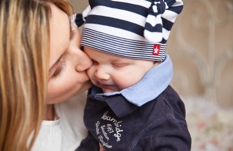 baby baby with mom mother kiss tenderness 4k