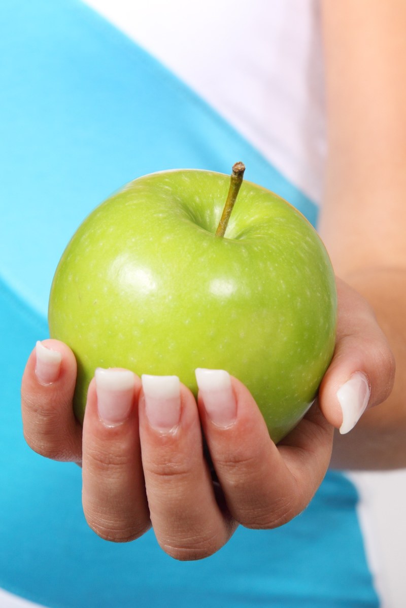 apple diet finger food fruit green hand healthy 4k