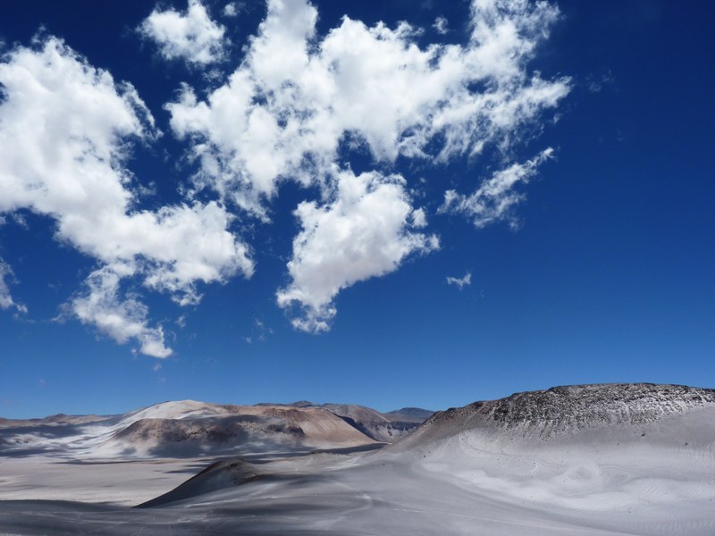 andean desert andes mountains sky blue clouds 4k