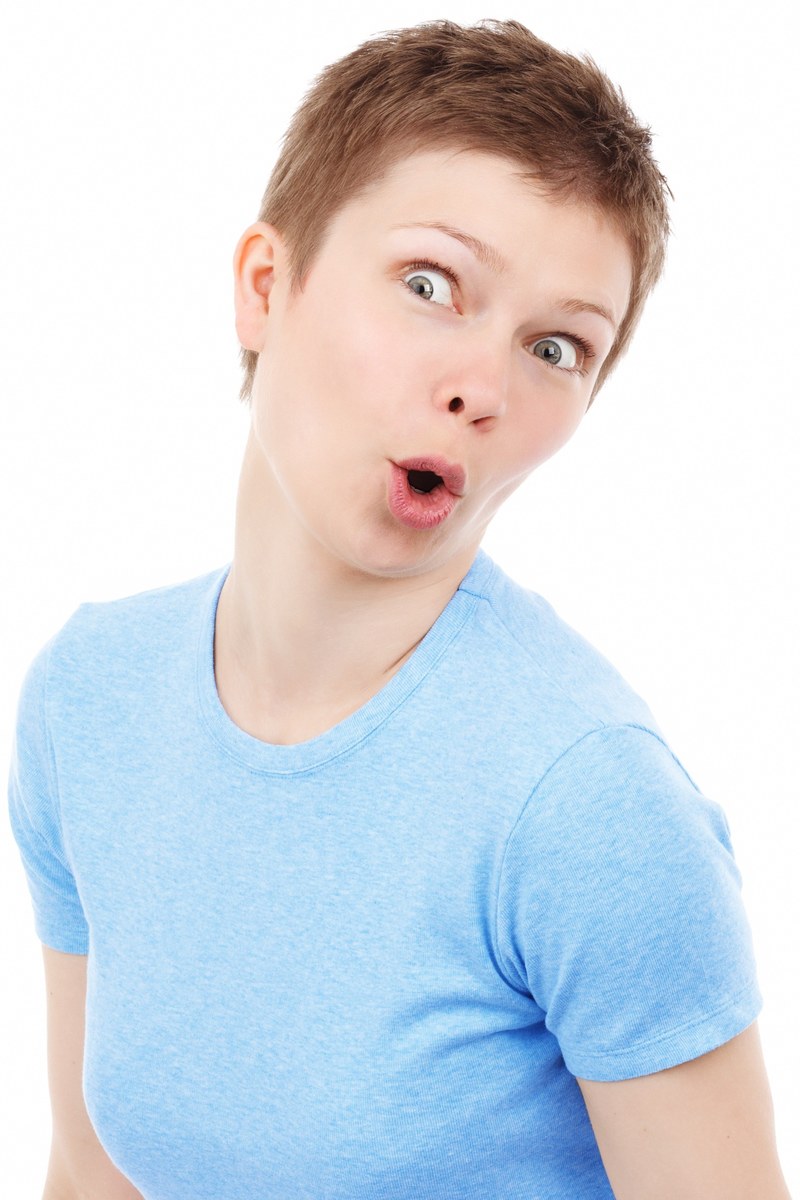 amazed expression eyes face female girl isolated 4k