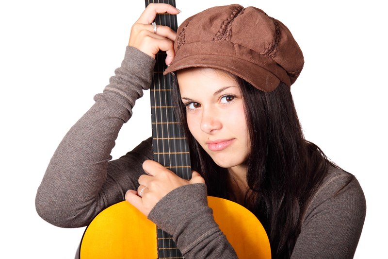 acoustic guitar cute female girl guitar guitarist 4k