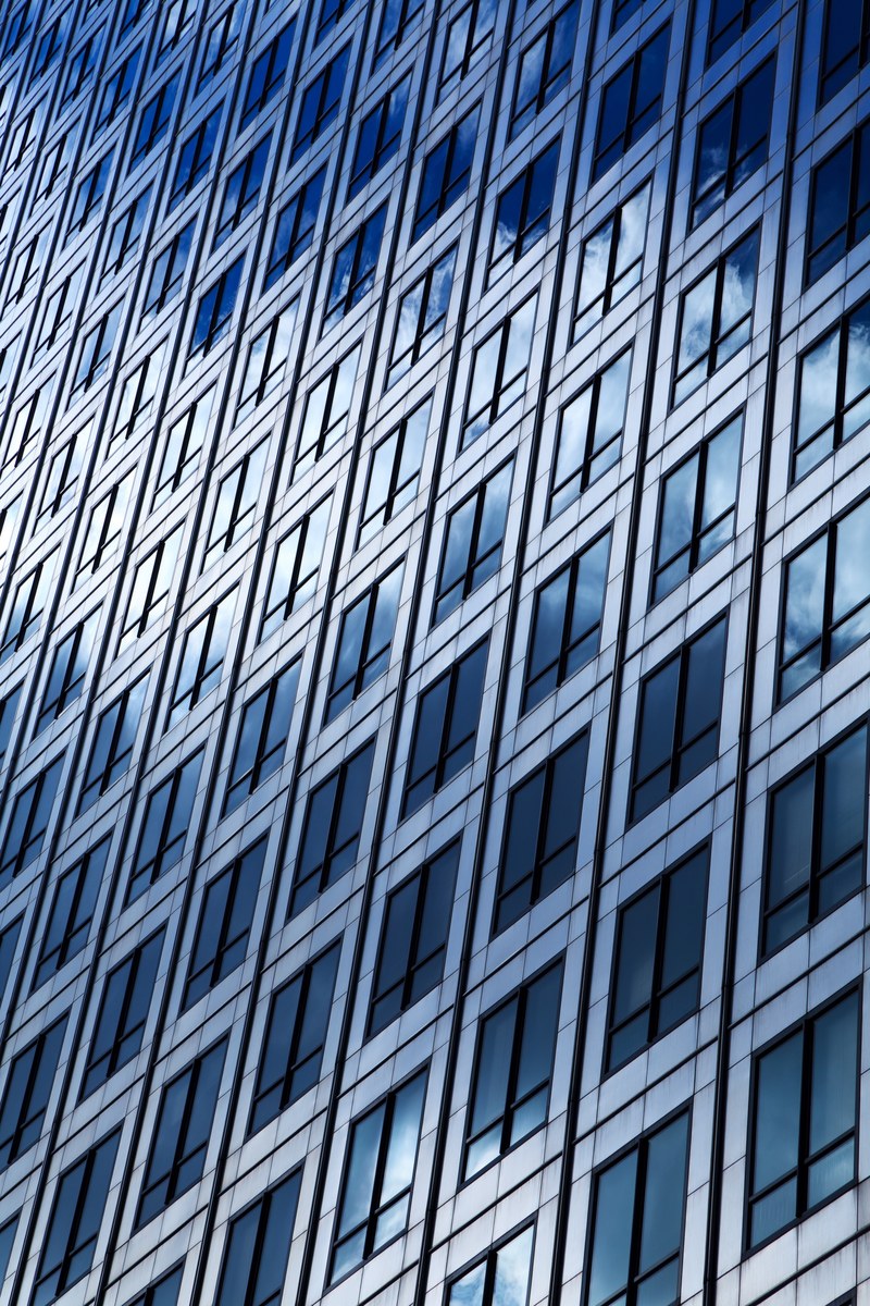 abstract architecture background blue building 4k