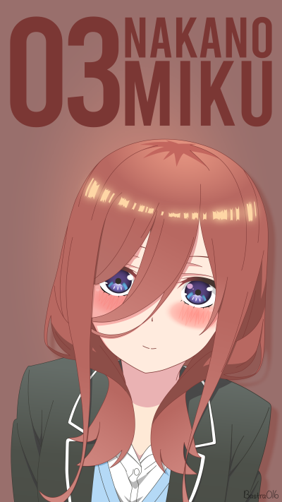 Anime The Quintessential Quintuplets, Gotoubun No Hanayome, Miku Nakano, Brown Hair, 2160x3840