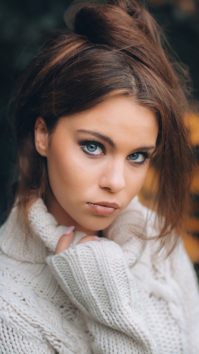 Women Model, Blue Eyes, Brunette, 2160x3840