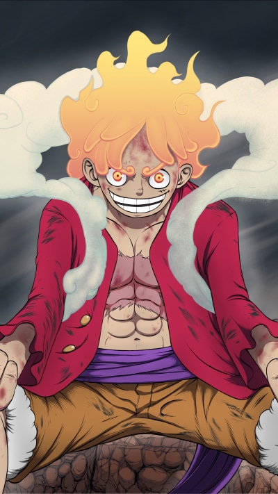Anime One Piece, Monkey D. Luffy, Gear 5 (One Piece), 2160x3840