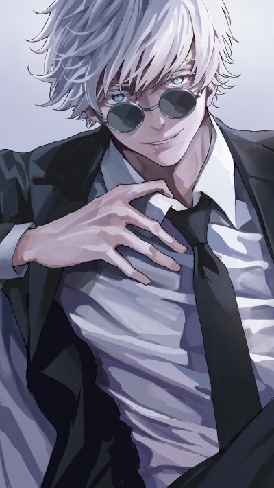 Anime Jujutsu Kaisen, Satoru Gojo, White Hair, 2160x3840