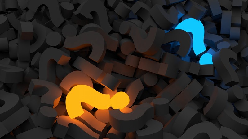 abstract, black, yellow, blue, 3D, 4K