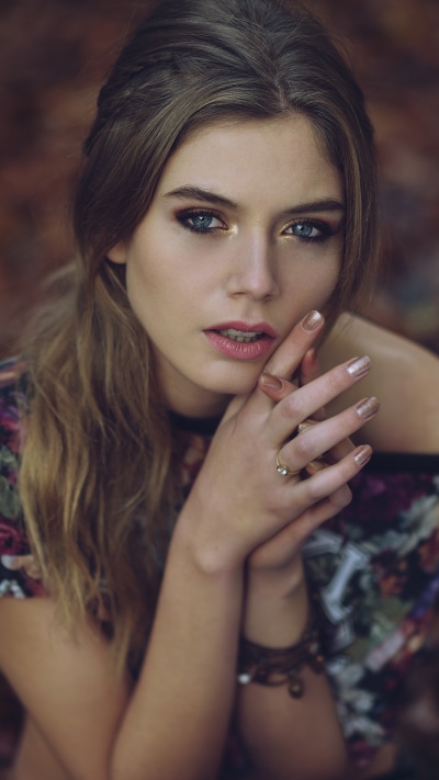 Women Model, Blur, Blue Eyes, Brunette, 2160x3840