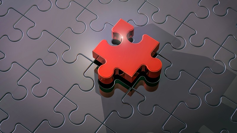 Puzzle, 3D, red, 4K