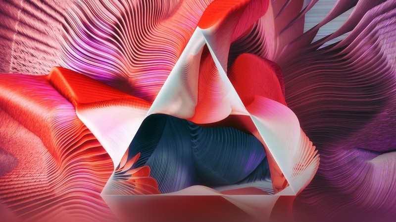 spirals, abstract, triangle, 4k