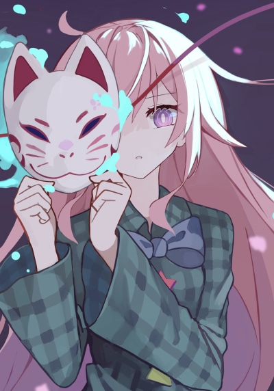 Anime Touhou, Mask, Hata No Kokoro, 1668x2388