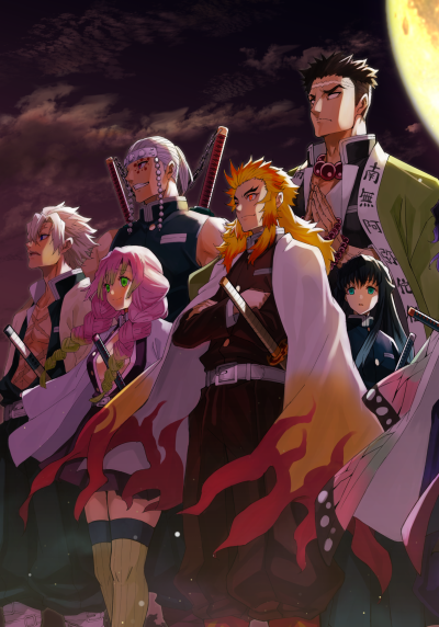 Anime Demon Slayer: Kimetsu no Yaiba, Obanai Iguro, Muichiro Tokito, Mitsuri Kanroji, Kyojuro Rengoku, Gyomei Himejima, 1668x2388