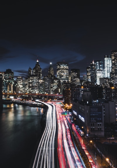 Man Made Manhattan, Bridge, USA, Night, Time-lapse, New York, 1668x2388