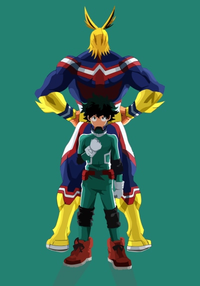 Anime My Hero Academia, All Might, Izuku Midoriya, 1668x2388