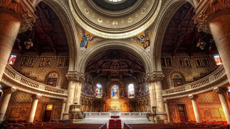 Stanford Memorial Church, colorful, 4K