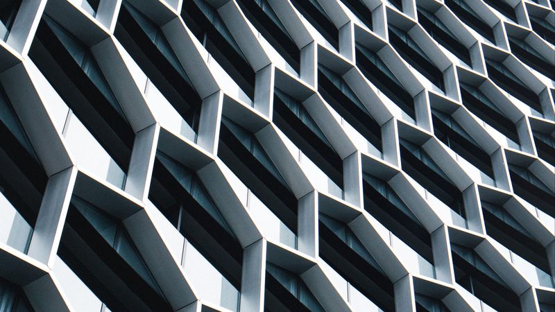 facade, architecture, honeycomb, 4k