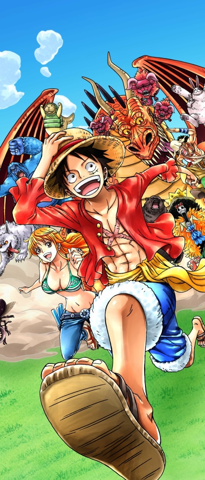Anime One Piece, Usopp (One Piece), Monkey D. Luffy, Nami (One Piece), Brook (One Piece), 1644x3840
