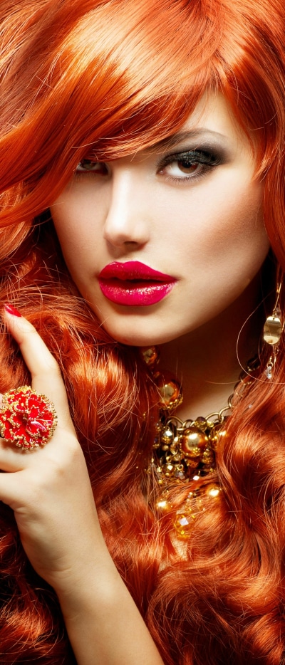 Women Model, Redhead, Lipstick, 1644x3840