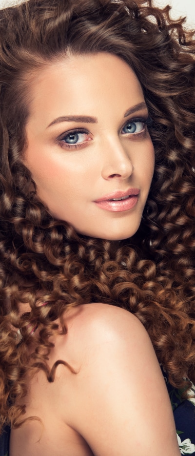 Women Model, Brunette, Blue Eyes, Curl, Face, 1644x3840